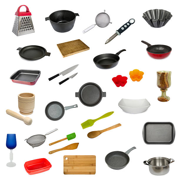istock Collection set of kitchen utensil isolated on white background 623913816