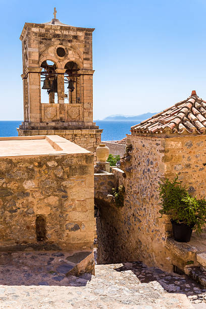 Monemvasia the medieval town in Peloponnese Monemvasia the medieval town in Peloponnese, Greece monemvasia stock pictures, royalty-free photos & images