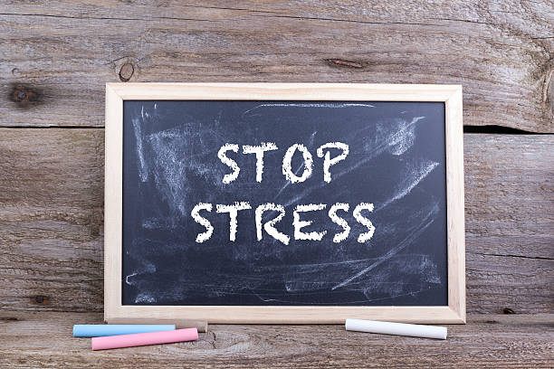 istock Stop Stress. Old wooden background 623921058