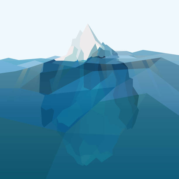 ilustraciones, imágenes clip art, dibujos animados e iconos de stock de fondo poligonal iceberg. - tip of the iceberg