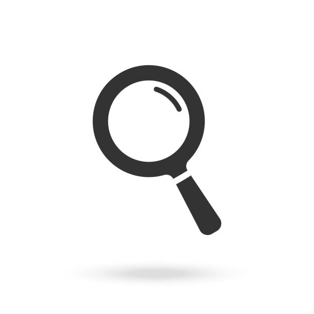 Magnifying glass icon. Search microscope. vector eps Magnifying glass icon. Search microscope. Magnifying glass vector eps 10 details icon stock illustrations