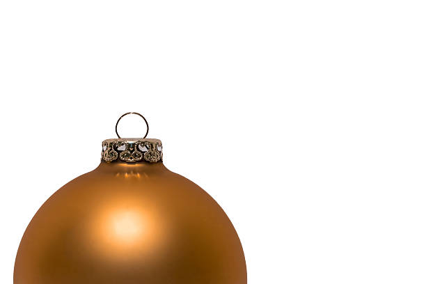 istock Golden bauble (half) isolated on white background 623922108