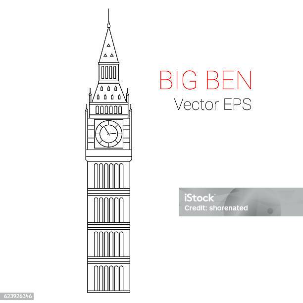 Big Ben Tower Vector Stock Illustration - Download Image Now - Big Ben, Icon Symbol, Vector