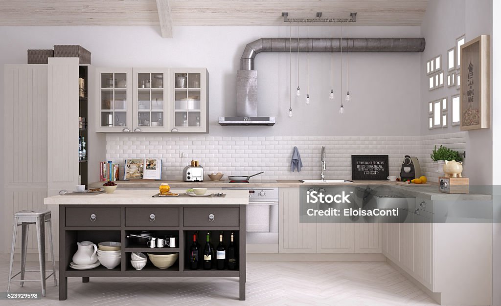 Scandinavian kitchen, interior design Kitchen Stock Photo