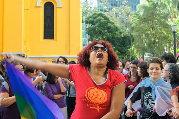 manifestación de las mujeres homosexuales - black civil rights fotografías e imágenes de stock