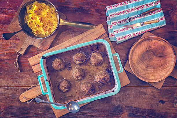 istock Roasted Meatballs with Beer Sauce and Mashed Potatoes 623937608