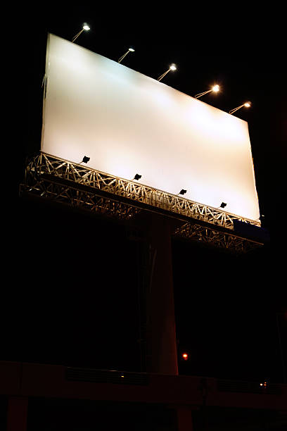 istock Billboards empty on the steel structure at night time 623937682