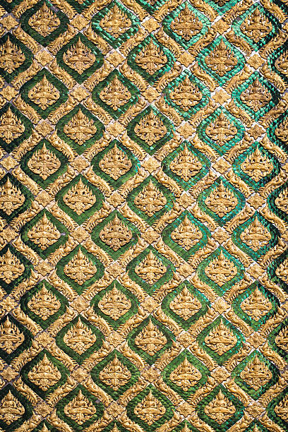 istock Thai antique art decoration buddhist temple wall 623940352