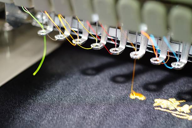 macchina per cucire  - textile industry textile wool textile factory foto e immagini stock