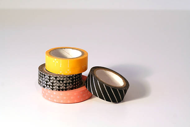 washi22 - adhesive tape black duct tape paper fotografías e imágenes de stock