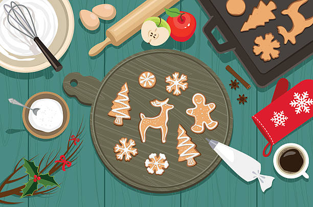 Christmas cookies Christmas cookies on the table. holiday cookies stock illustrations