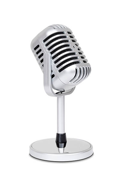 Vintage classic microphone Vintage classic microphone isolated on white background with clipping path. dynamic microphone stock pictures, royalty-free photos & images