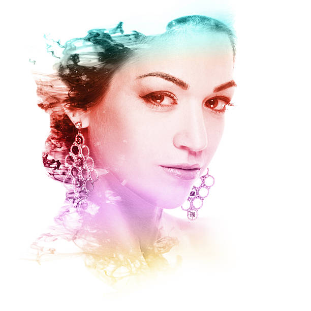 istock Double exposure of a beautiful woman 623955172