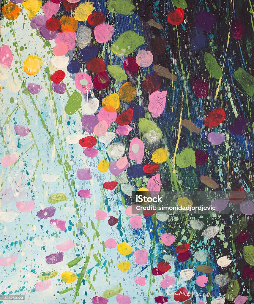 Detail of the Painting as a Background Detail of the Painting as a Background. Flower Stock Photo