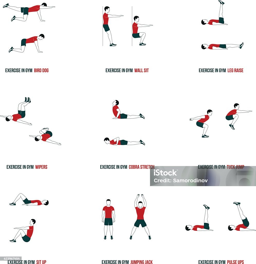Aerobic And Workout Icons Stock Illustration - Download Image Now ...