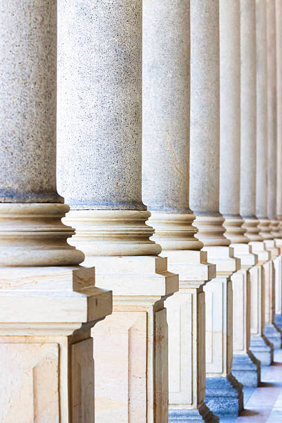 istock Row of classical Columns, Karlovy Vary Czech Republic, copy space 623968238