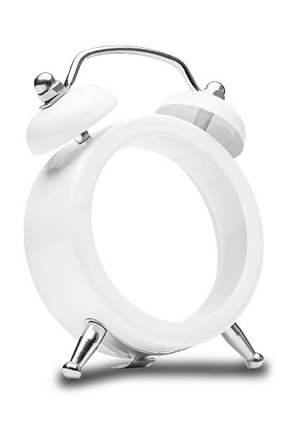 istock desk clock classic form of white color on white background 623970982