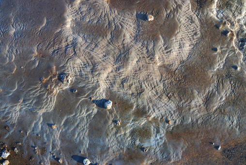 The photo shows the sedimentation layers in a hot spring.