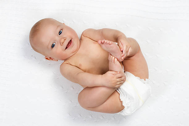 istock Funny little baby wearing a diaper 623981474
