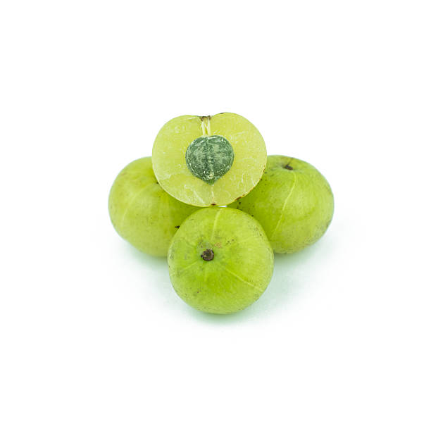 istock amla green fruits isolated on white background. 623982280