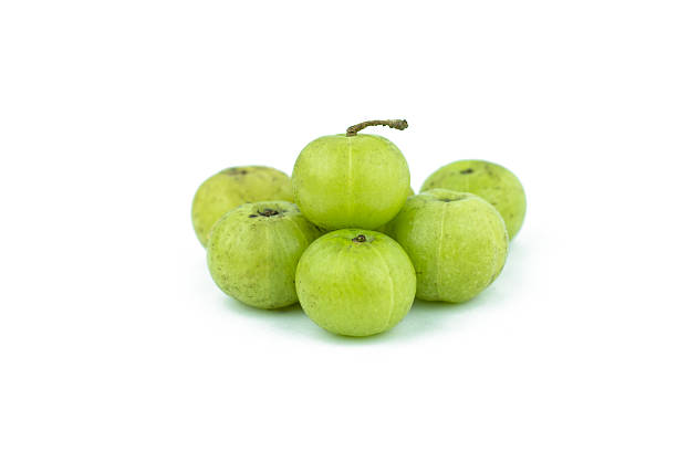istock amla green fruits isolated on white background. 623982450
