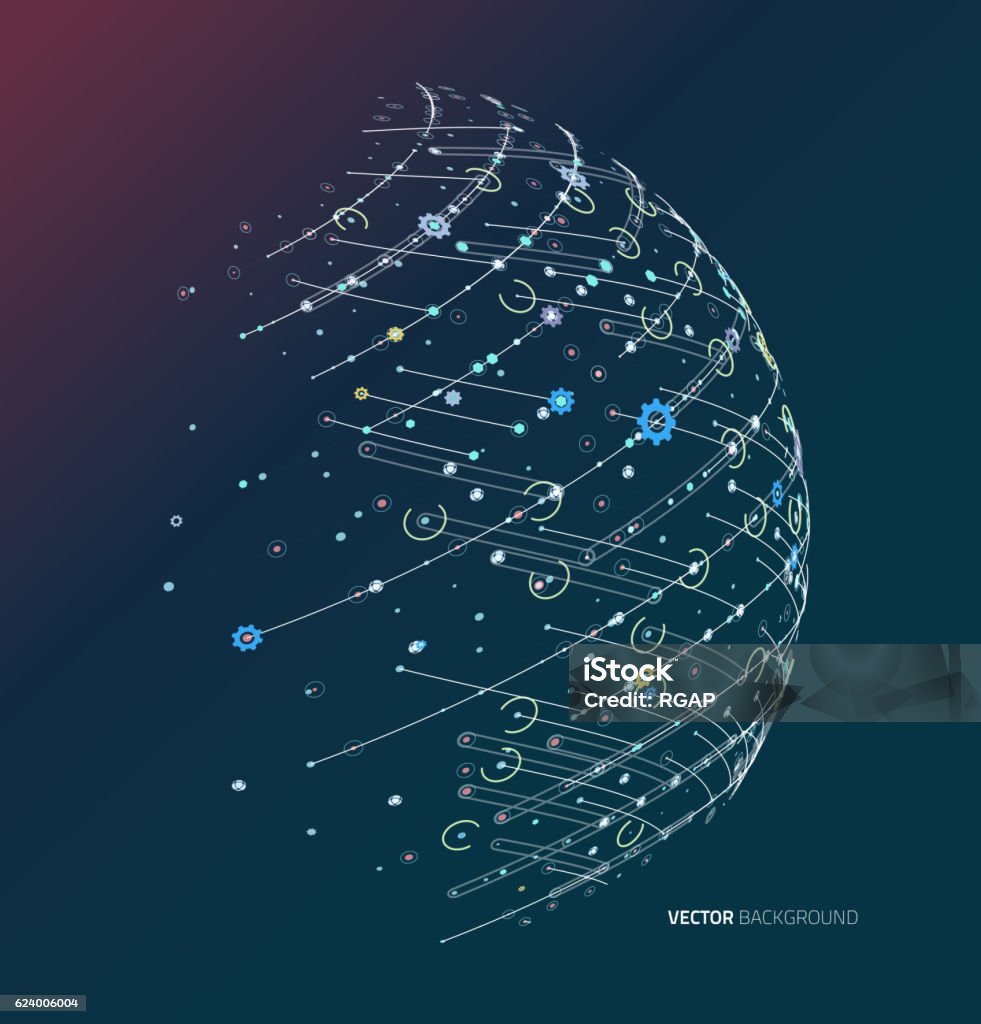 Geometric Design Technology Abstract Geometric Technology Design Element Stock Illustration ...