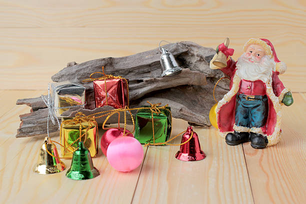 istock Santa Claus doll with gift boxes and gift decoration 624006862