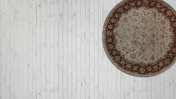 Vintage background with white wooden floor