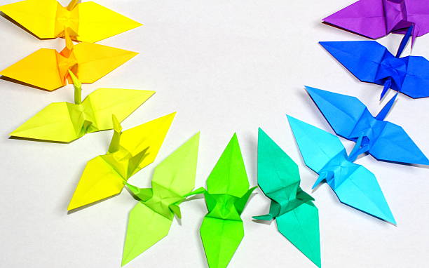 istock Colorful Origami crane 624009602