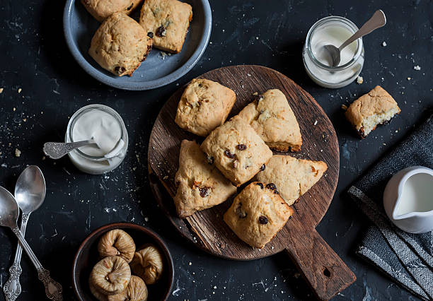 istock Rustic cookies with dried figs and raisins. 624011100