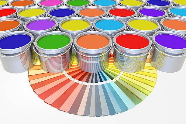 istock Colored Paint Buckets and Color Catalog 624021016