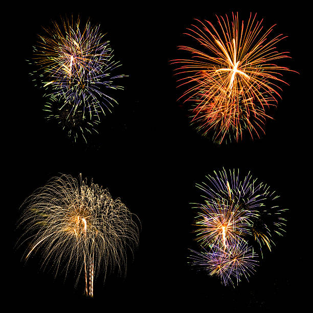 istock Beautiful colorful fireworks display on celebration night 624024606