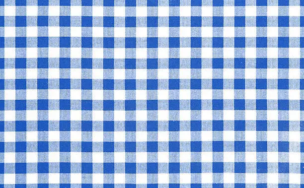 Photo of Blue picnic cloth background.
