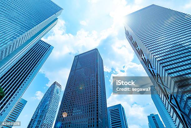 Highrise Buildings And Blue Sky Shinjuku Tokyo Japan Stock Photo - Download Image Now