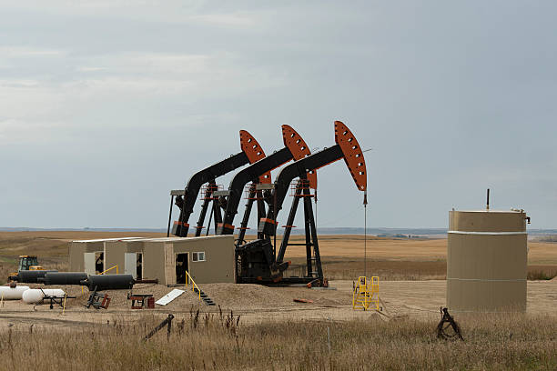 Oil Wells in North Dakota stock photo