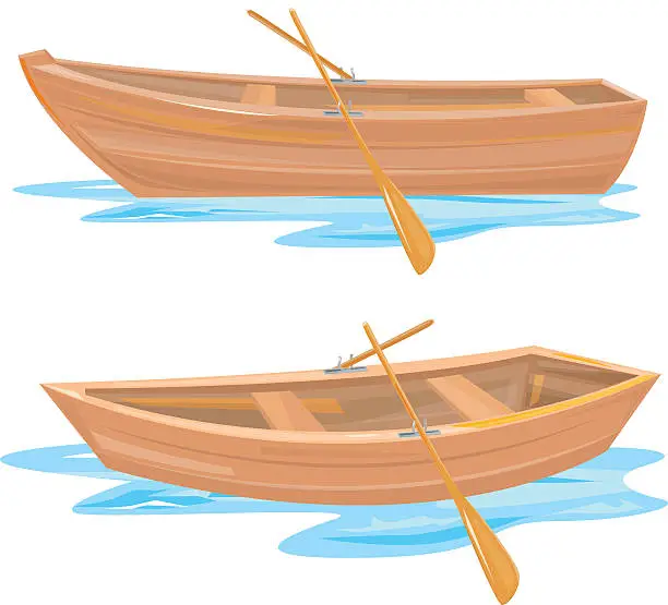 Vector illustration of Wood boat