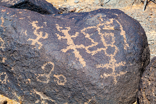 Petroglyph Site, Near Gila Bend, Arizona, Rock paintings