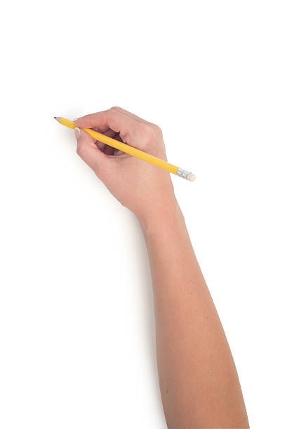 istock Woman hand with pencil. 624055422