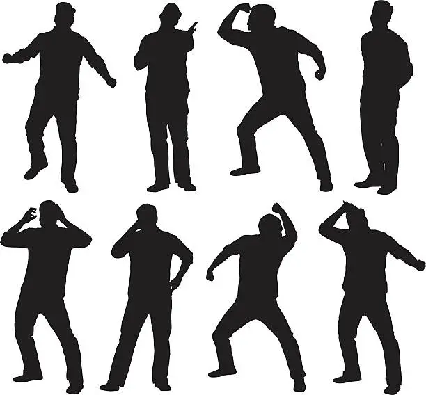 Vector illustration of Men in various actions