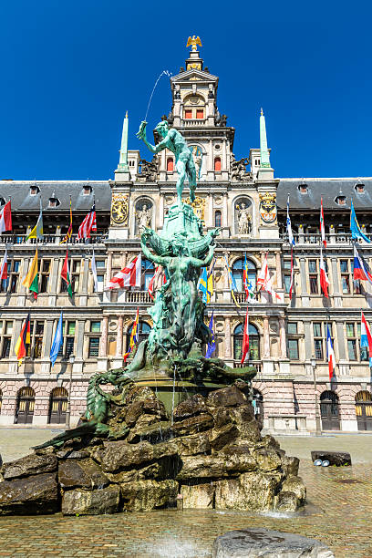 Grote Markt in Antwerp with Statue