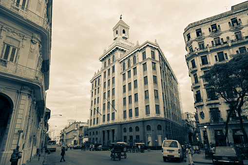 Havana, Cuba - November 29, 2012 : The art deco Bacardi building in the Avenida de Bélgica in the center of La Havana, Cuba