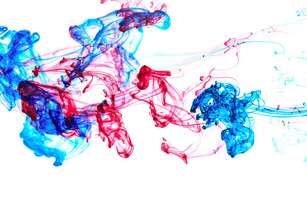 istock Red and blue ink in water 624066544