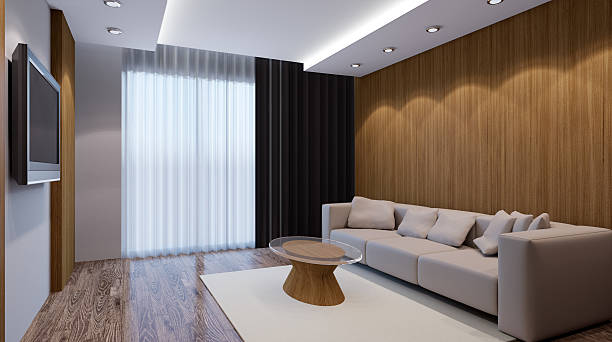 istock recreation room design. Interior living room. 3d render 624069046