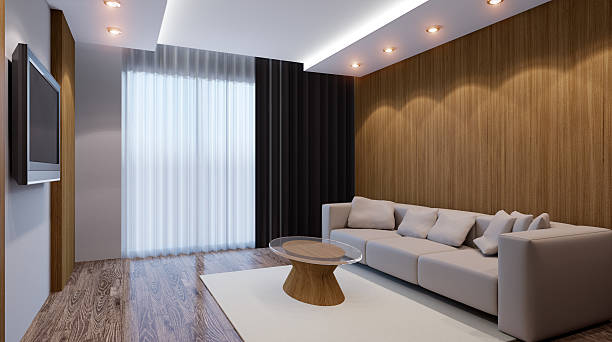 istock recreation room design. Interior living room. 3d render 624069078