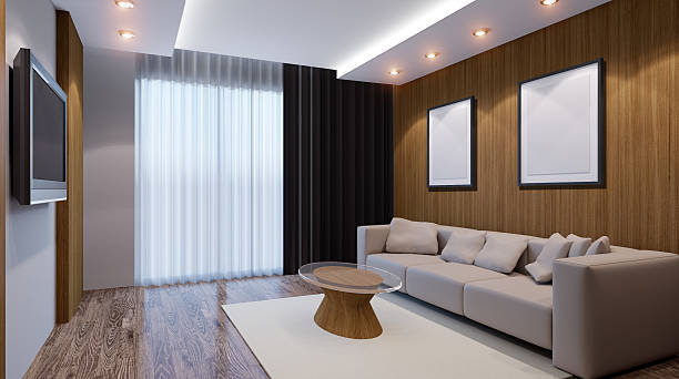 istock recreation room design. Interior living room. 3d render 624083088