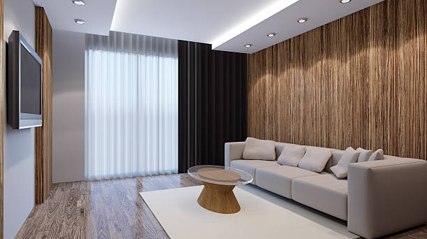 istock recreation room design. Interior living room. 3d render 624083308