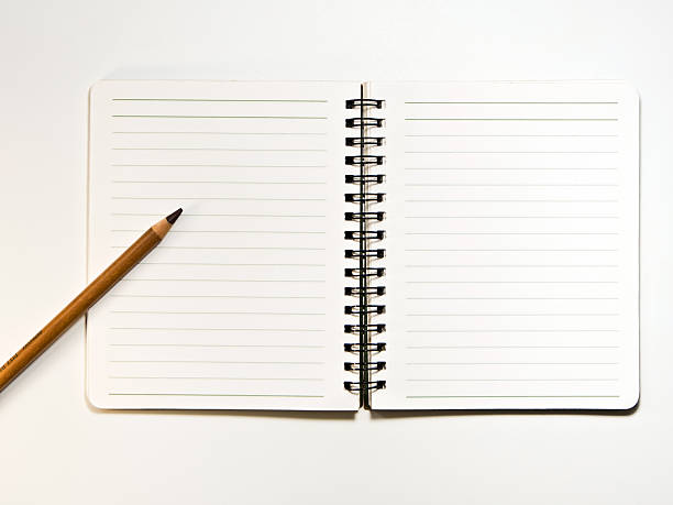 istock Pencil and Lined on white paper of Notebook 624083822