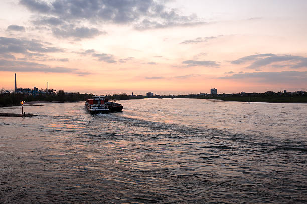 istock Sunset on the River Rhine at Duesseldorf/ Germany 624083878