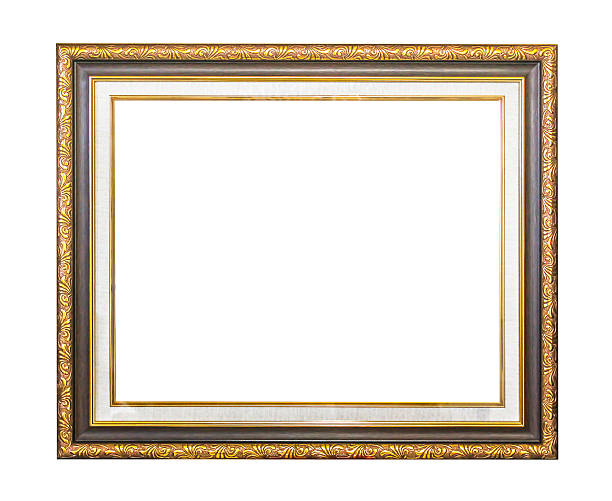 istock Golden wooden frame isolated 624083892