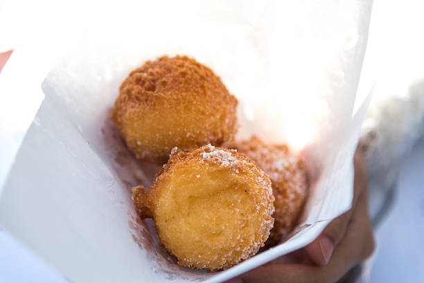 Homemade Carnival Funnel Cake, selective focus